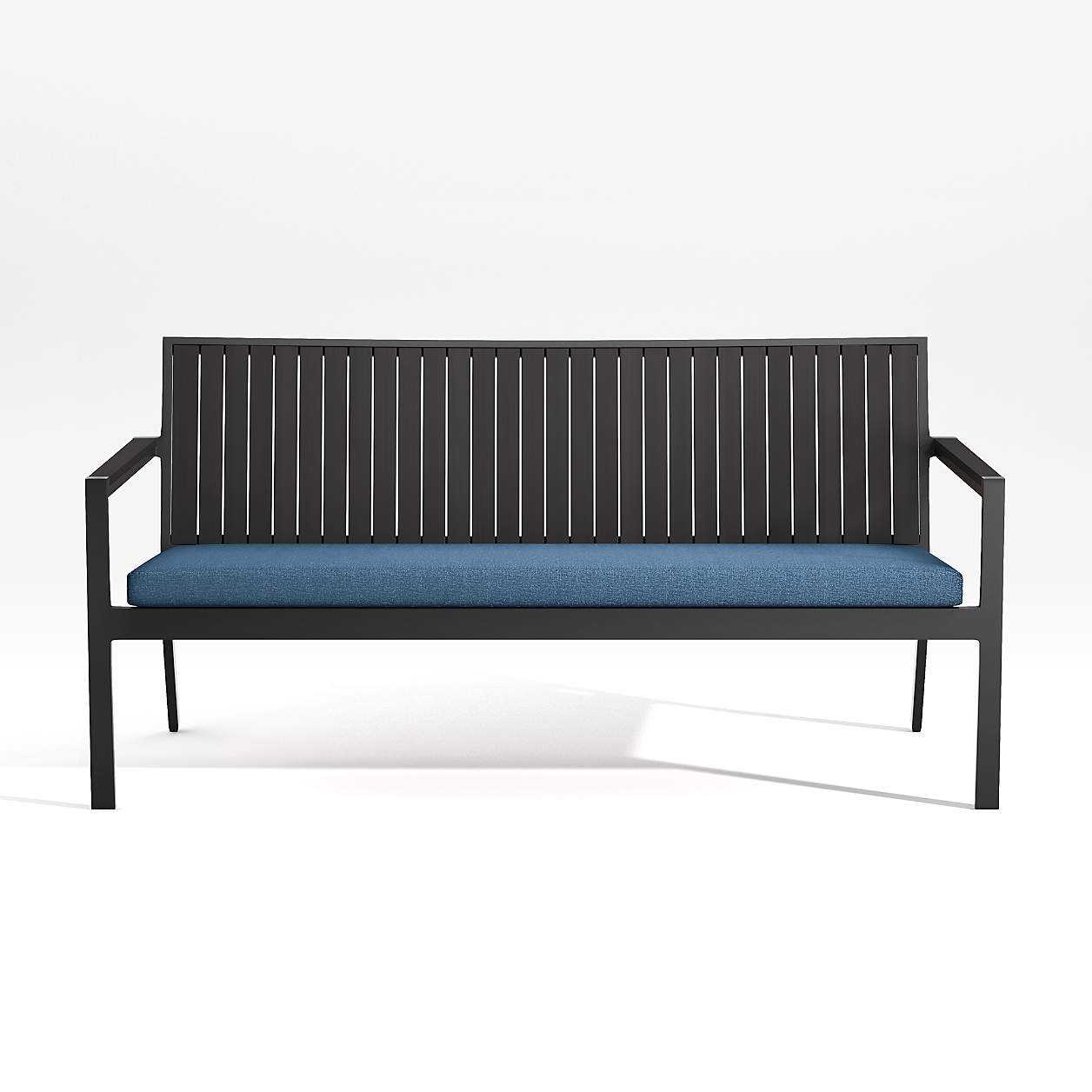 Alfresco II Black Outdoor Sofa with Sapphire Sunbrella Cushion
