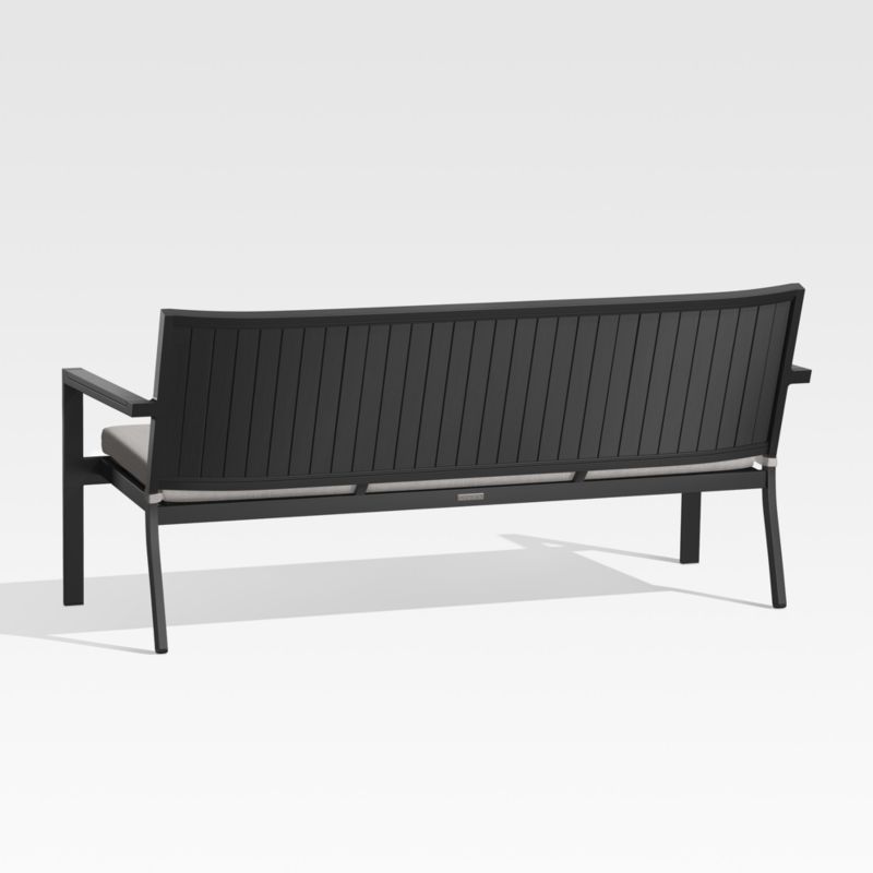 Alfresco 62" Black Outdoor Sofa with Silver Sunbrella ® Cushion - image 5 of 7