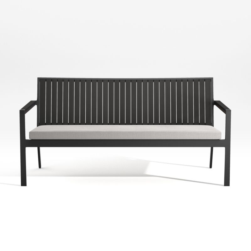 Viewing product image Alfresco 62" Black Outdoor Sofa with Silver Sunbrella ® Cushion - image 1 of 6