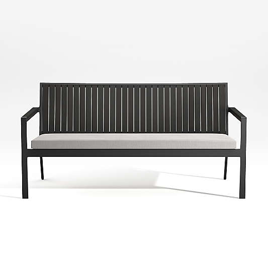 Alfresco 62" Black Outdoor Sofa with Silver Sunbrella ® Cushion