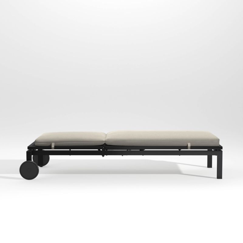 Alfresco Black Outdoor Chaise Lounge with Ash Brown Sunbrella ® Cushion - image 3 of 5