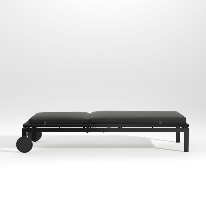 Alfresco Black Outdoor Chaise Lounge with Charcoal Grey Sunbrella ® Cushion - image 3 of 5