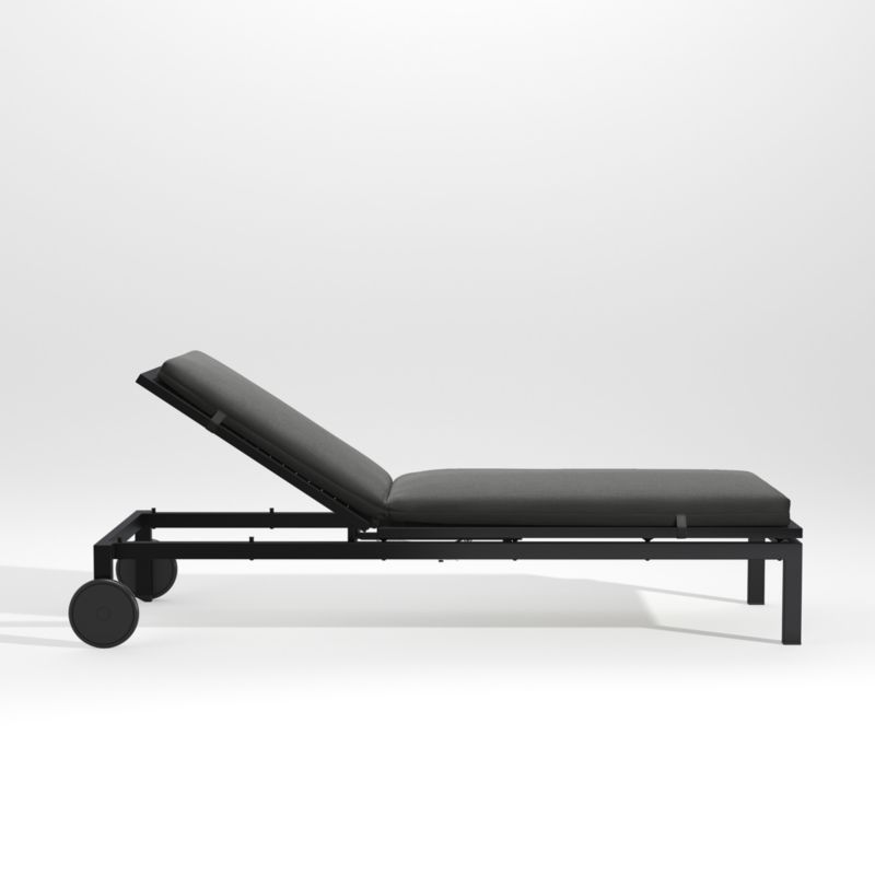 Alfresco Black Outdoor Chaise Lounge with Charcoal Grey Sunbrella ® Cushion - image 2 of 5