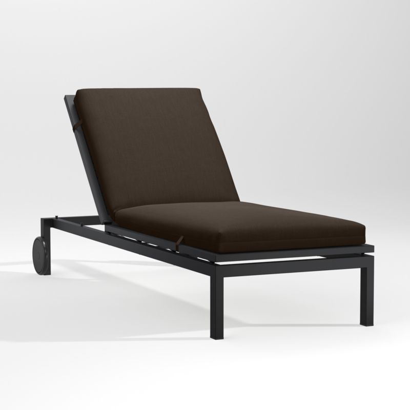 Alfresco Black Outdoor Chaise Lounge with Java Brown Sunbrella ® Cushion - image 0 of 5