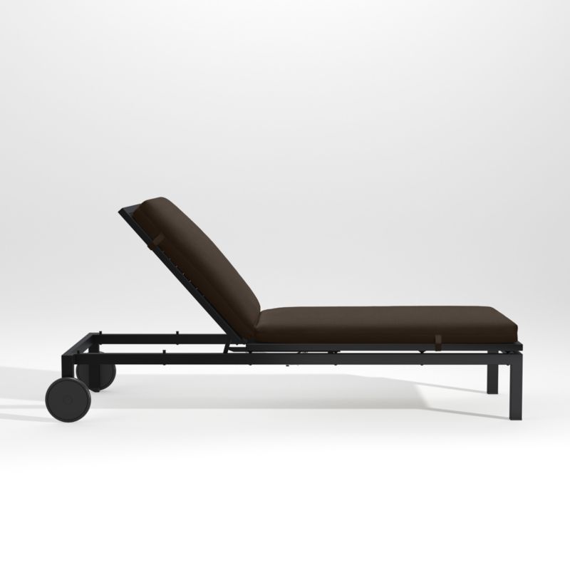 Alfresco Black Outdoor Chaise Lounge with Java Brown Sunbrella ® Cushion - image 1 of 5