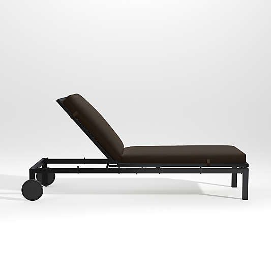 Alfresco Black Outdoor Chaise Lounge with Java Brown Sunbrella ® Cushion