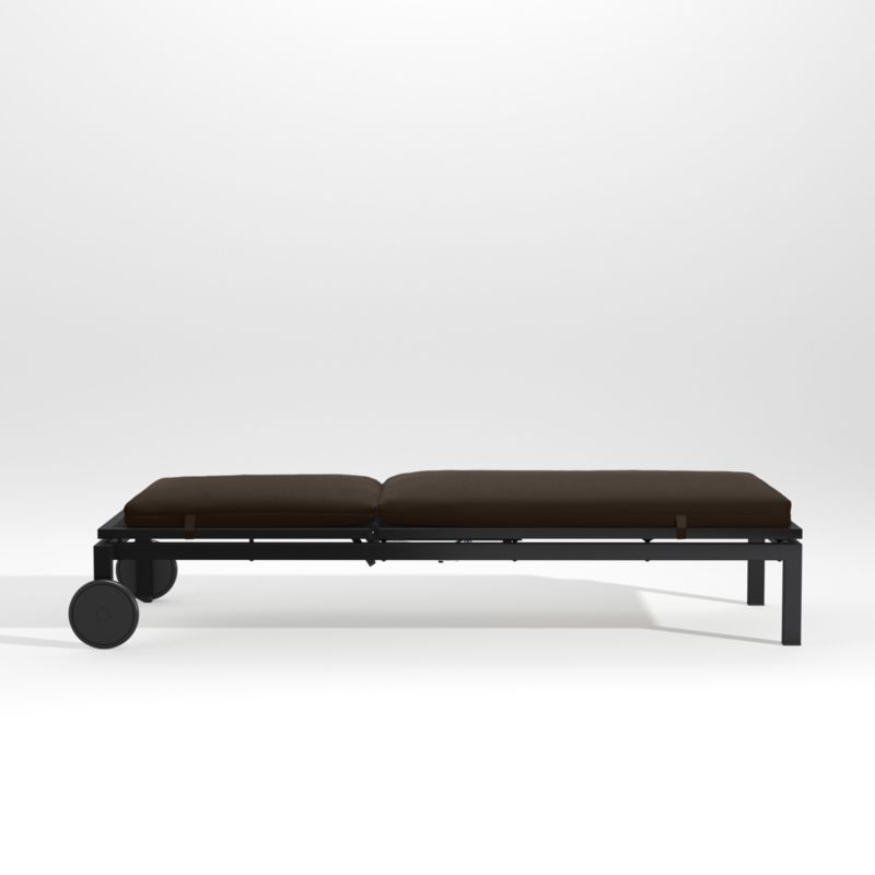 Alfresco Black Outdoor Chaise Lounge with Java Brown Sunbrella ® Cushion - image 3 of 5