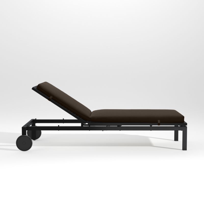 Alfresco Black Outdoor Chaise Lounge with Java Brown Sunbrella ® Cushion - image 2 of 5