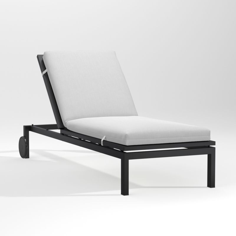 Alfresco Black Outdoor Chaise Lounge with White Sunbrella ® Cushion - image 0 of 5