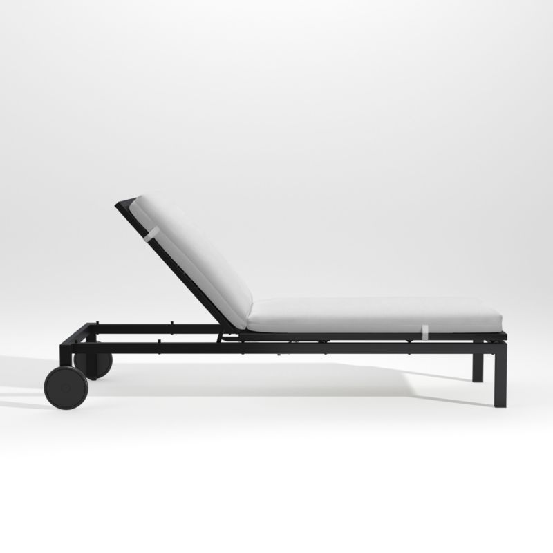 Alfresco Black Outdoor Chaise Lounge with White Sunbrella ® Cushion - image 1 of 5