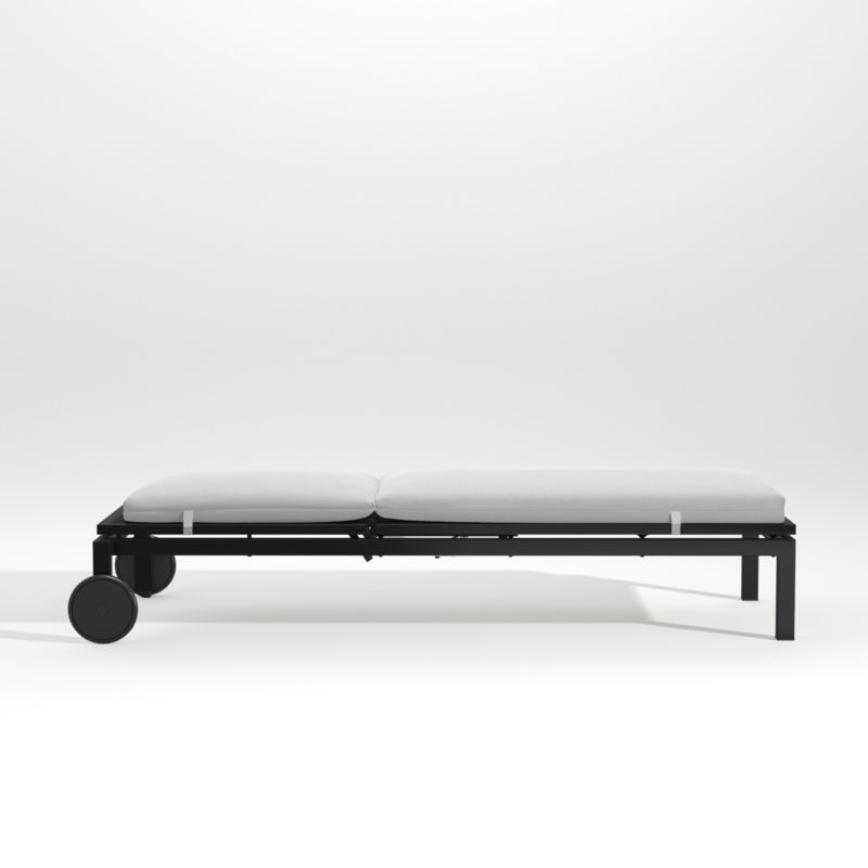 Alfresco Black Outdoor Chaise Lounge with White Sunbrella ® Cushion - image 3 of 5