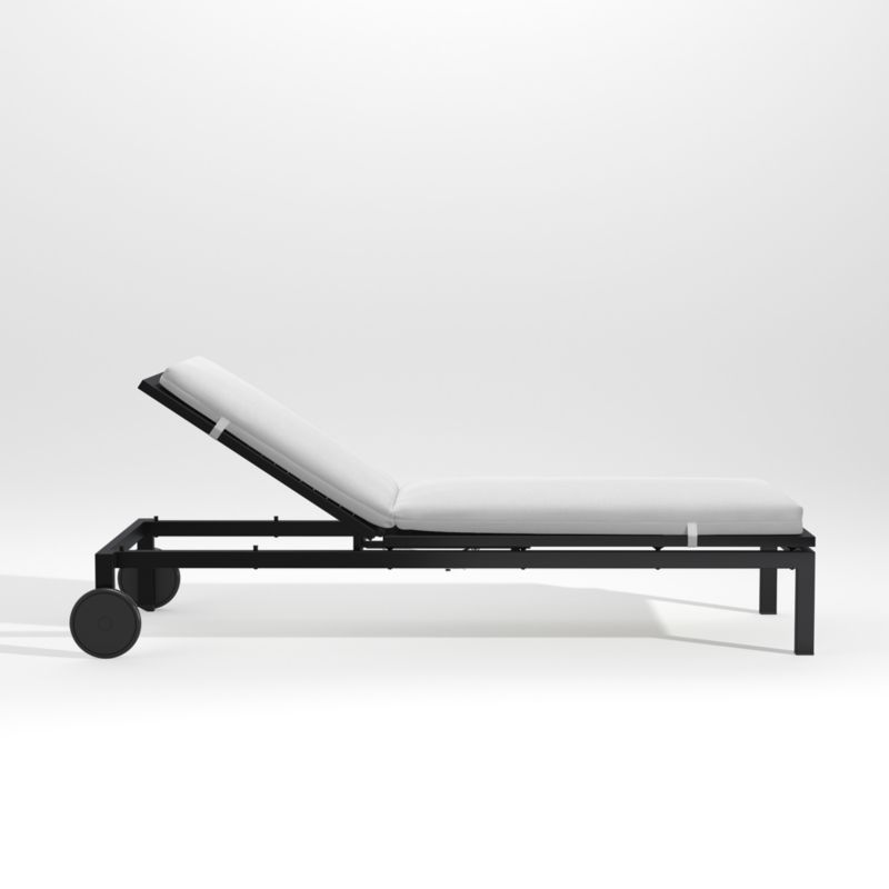 Alfresco Black Outdoor Chaise Lounge with White Sunbrella ® Cushion - image 2 of 5