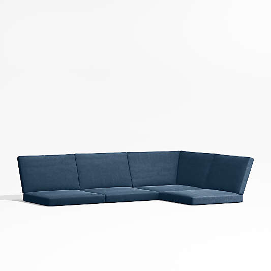 Alfresco Replacement Cast Harbor Blue Sunbrella ® 3-Piece Outdoor Sectional Sofa Cushions