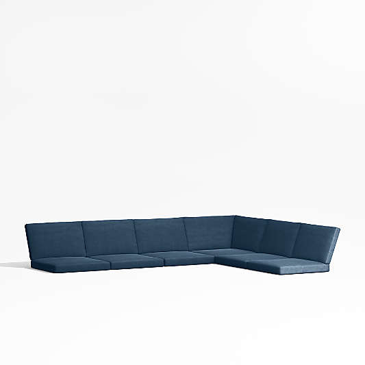 Alfresco Replacement Cast Harbor Blue Sunbrella ® 4-Piece Petite L-Shaped Outdoor Sectional Cushions