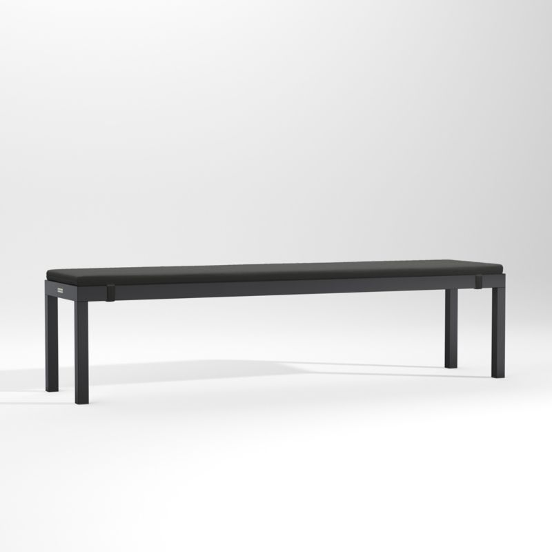 Alfresco Black Outdoor Dining Bench with Charcoal Grey Sunbrella ® Cushion - image 2 of 5