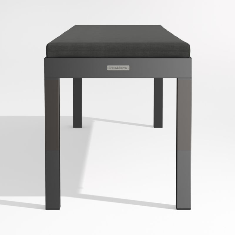 Alfresco Black Outdoor Dining Bench with Charcoal Grey Sunbrella ® Cushion - image 3 of 5