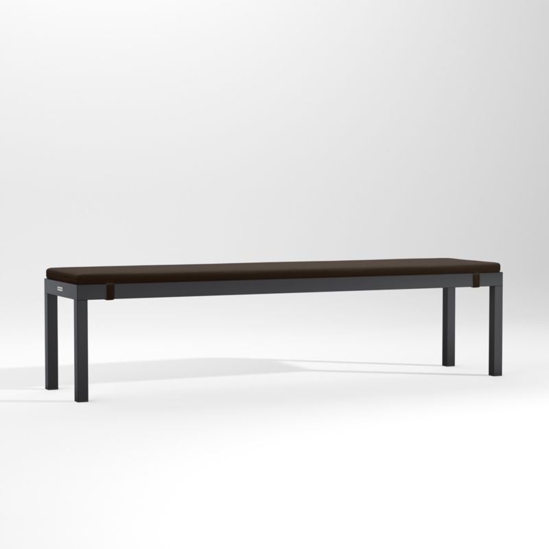 Alfresco Black Outdoor Dining Bench with Java Brown Sunbrella ® Cushion - image 2 of 5