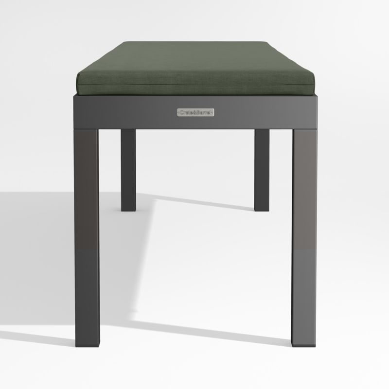 Alfresco Black Outdoor Dining Bench with Sage Green Sunbrella ® Cushion - image 3 of 5