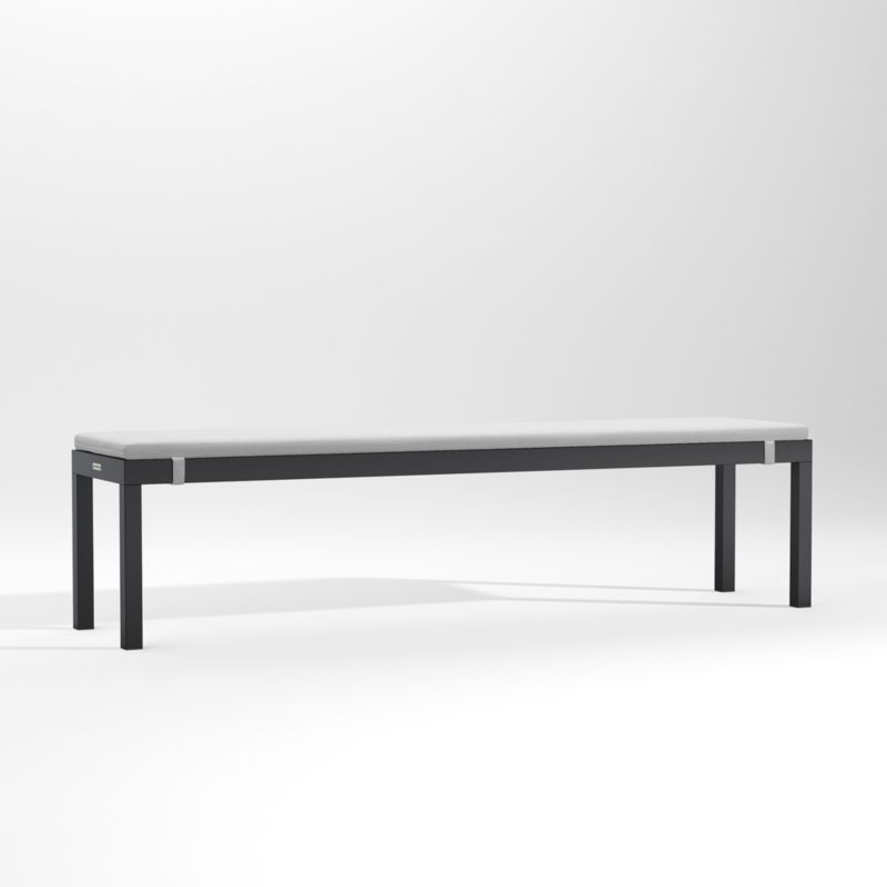 Alfresco Black Outdoor Dining Bench with White Sunbrella ® Cushion - image 2 of 5