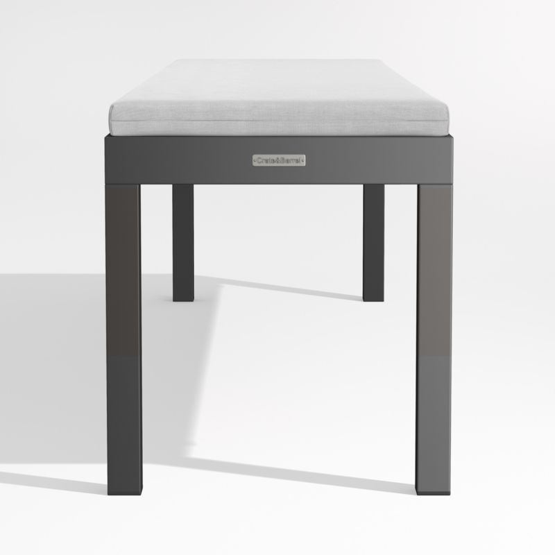 Alfresco Black Outdoor Dining Bench with White Sunbrella ® Cushion - image 3 of 5