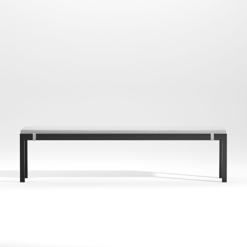 Alfresco Black Outdoor Dining Bench with White Sunbrella ® Cushion - image 0 of 5