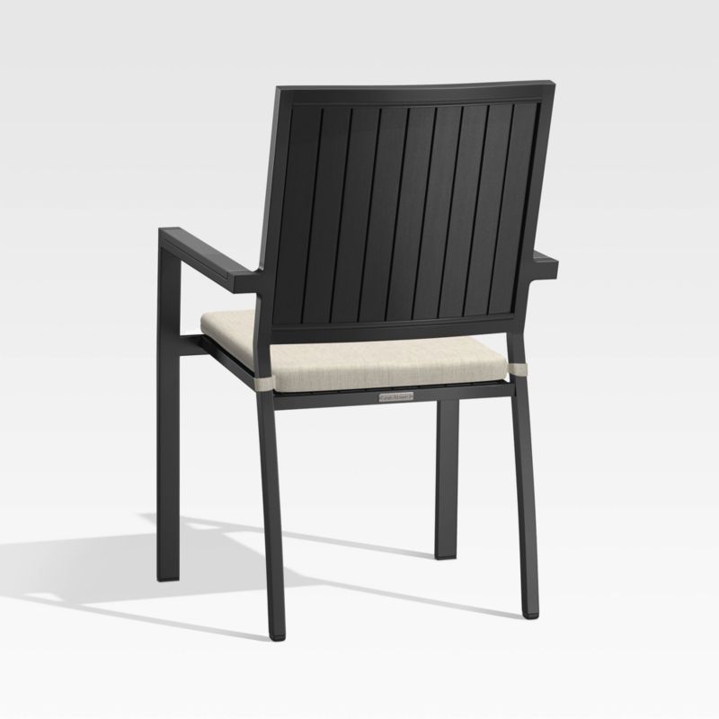 Alfresco Black Outdoor Dining Chair with Ash Brown Sunbrella ® Cushion - image 4 of 8