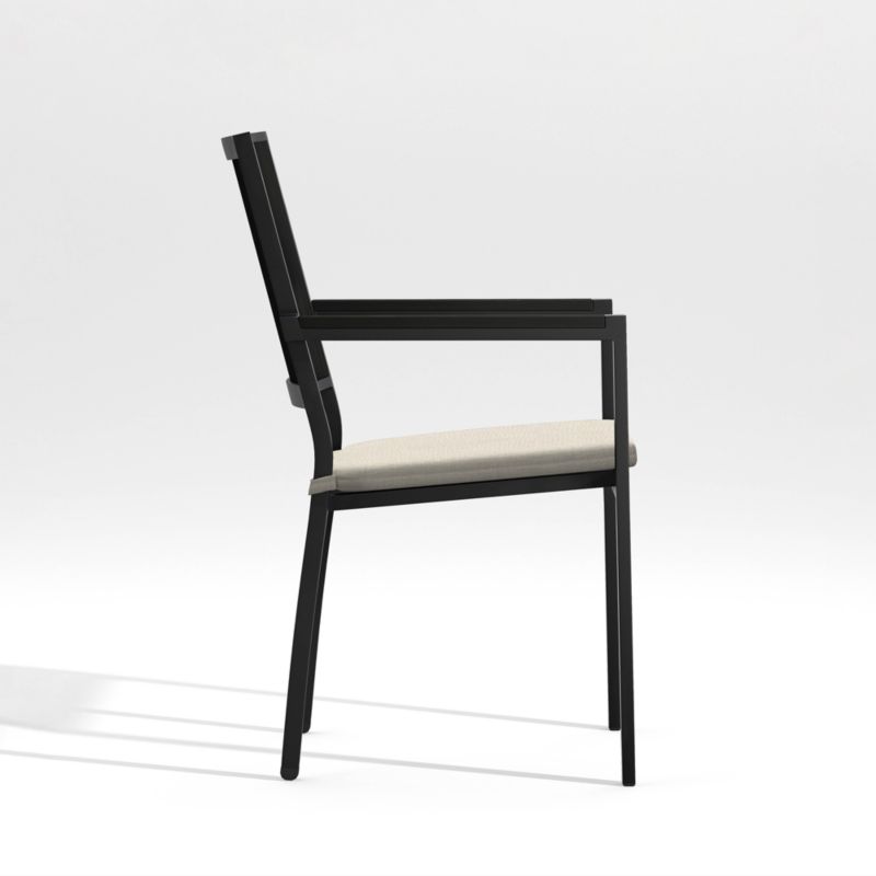 Alfresco Black Outdoor Dining Chair with Ash Brown Sunbrella ® Cushion - image 3 of 8