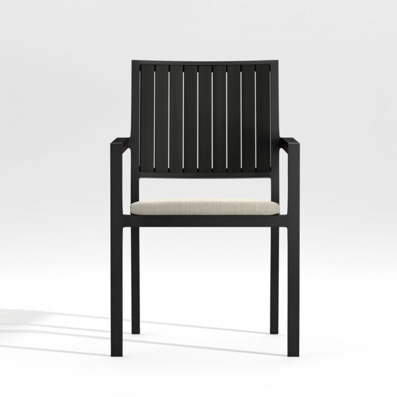 Alfresco Black Outdoor Dining Chair with Ash Brown Sunbrella ® Cushion - image 0 of 8