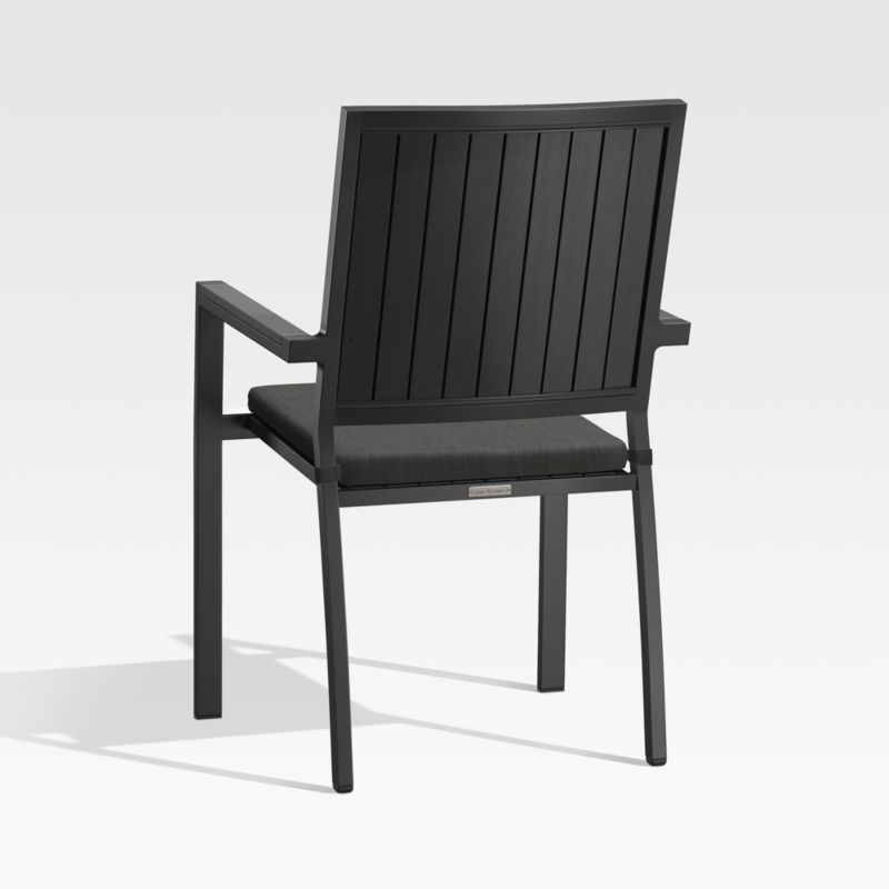 Alfresco Black Outdoor Dining Chair with Charcoal Grey Sunbrella ® Cushion - image 4 of 8