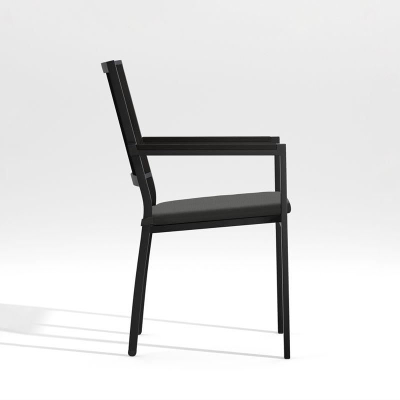 Alfresco Black Outdoor Dining Chair with Charcoal Grey Sunbrella ® Cushion - image 3 of 8