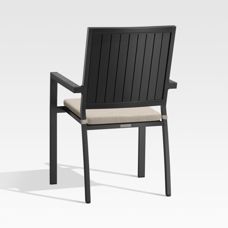 Alfresco Black Outdoor Dining Chair with Flax Beige Sunbrella ® Cushion - image 5 of 8