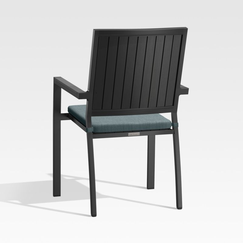 Alfresco Black Outdoor Dining Chair with Haze Grey Sunbrella ® Cushion - image 4 of 8