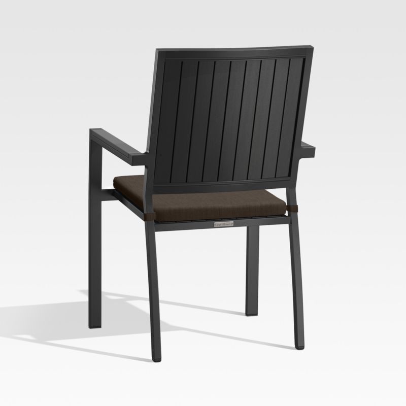 Alfresco Black Outdoor Dining Chair with Java Brown Sunbrella ® Cushion - image 4 of 8