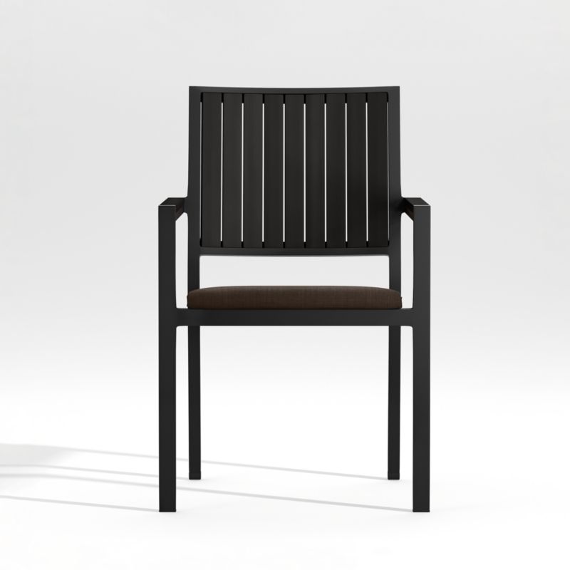 Alfresco Black Outdoor Dining Chair with Java Brown Sunbrella ® Cushion - image 0 of 8