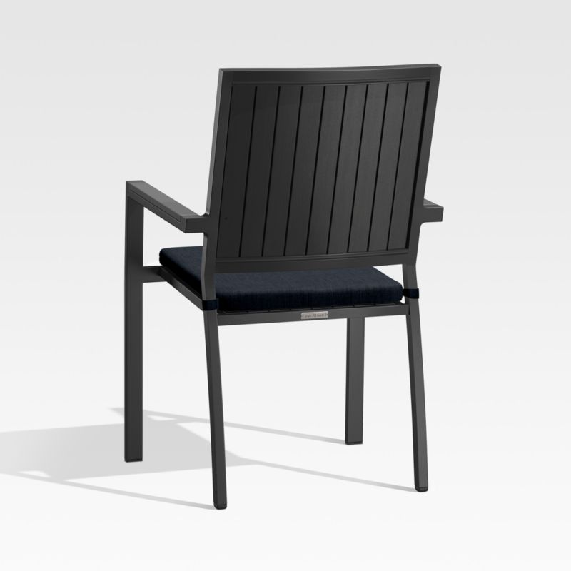 Alfresco Black Outdoor Dining Chair with Navy Blue Sunbrella ® Cushion - image 4 of 8