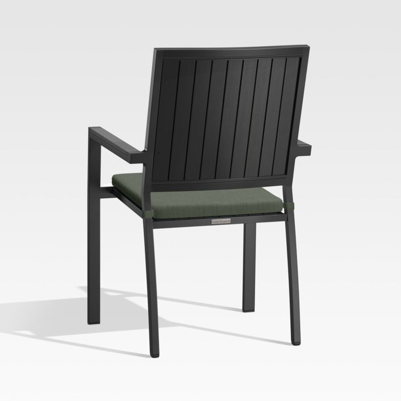 Alfresco Black Outdoor Dining Chair with Sage Green Sunbrella ® Cushion - image 4 of 8