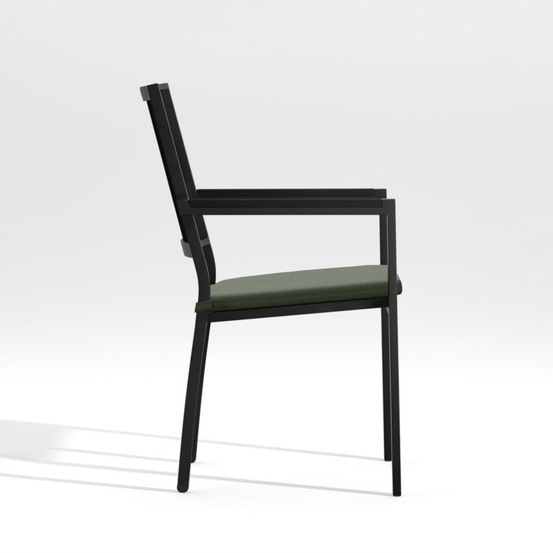 Alfresco Black Outdoor Dining Chair with Sage Green Sunbrella ® Cushion - image 3 of 8