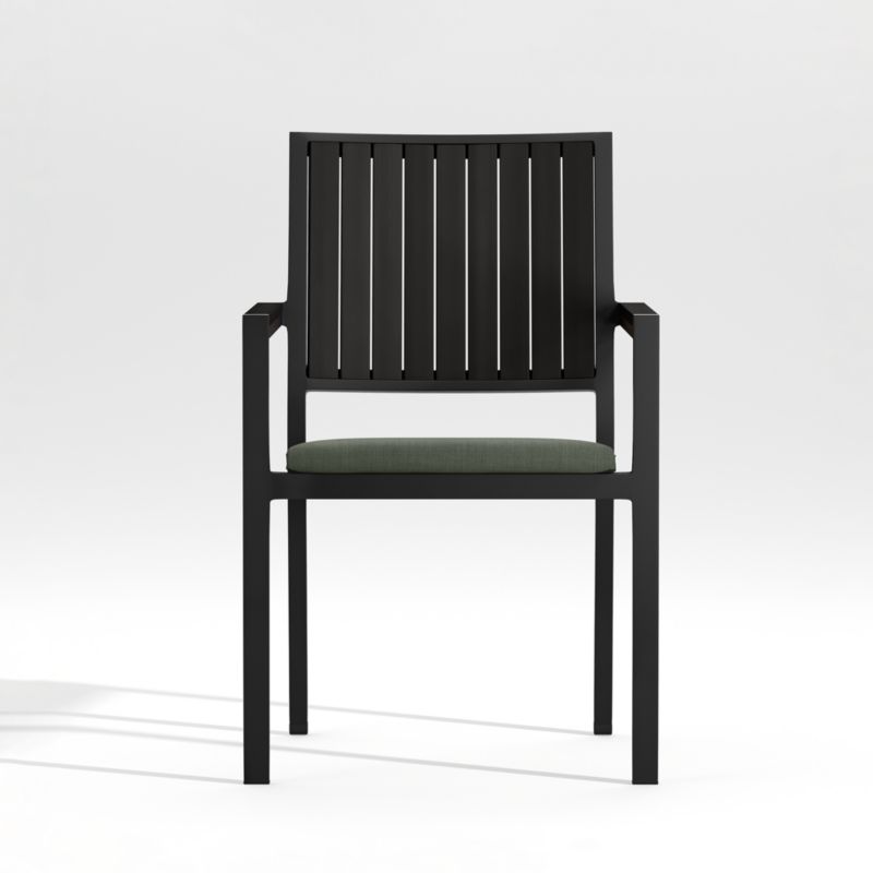 Alfresco Black Outdoor Dining Chair with Sage Green Sunbrella ® Cushion - image 0 of 8