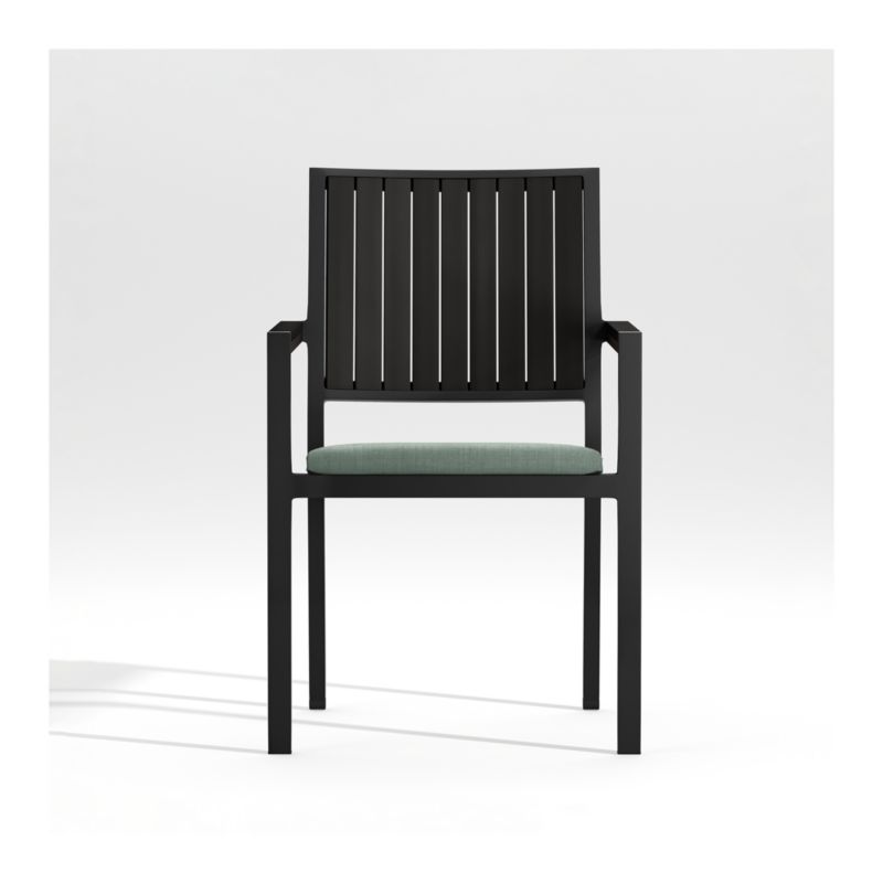 Alfresco Black Outdoor Dining Chair with Spa Blue Sunbrella ® Cushion - image 0 of 8