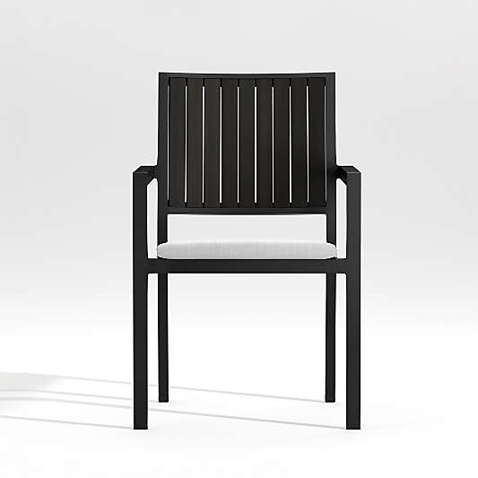 Alfresco Black Outdoor Dining Chair with White Sunbrella ® Cushion