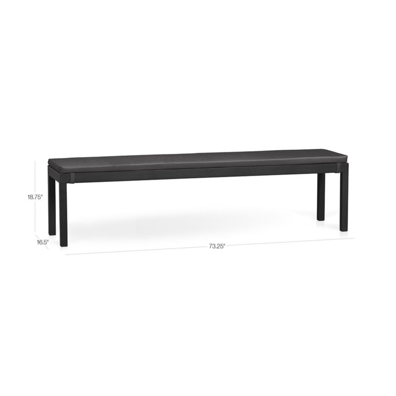 View Alfresco Black Outdoor Dining Bench - image 3 of 5