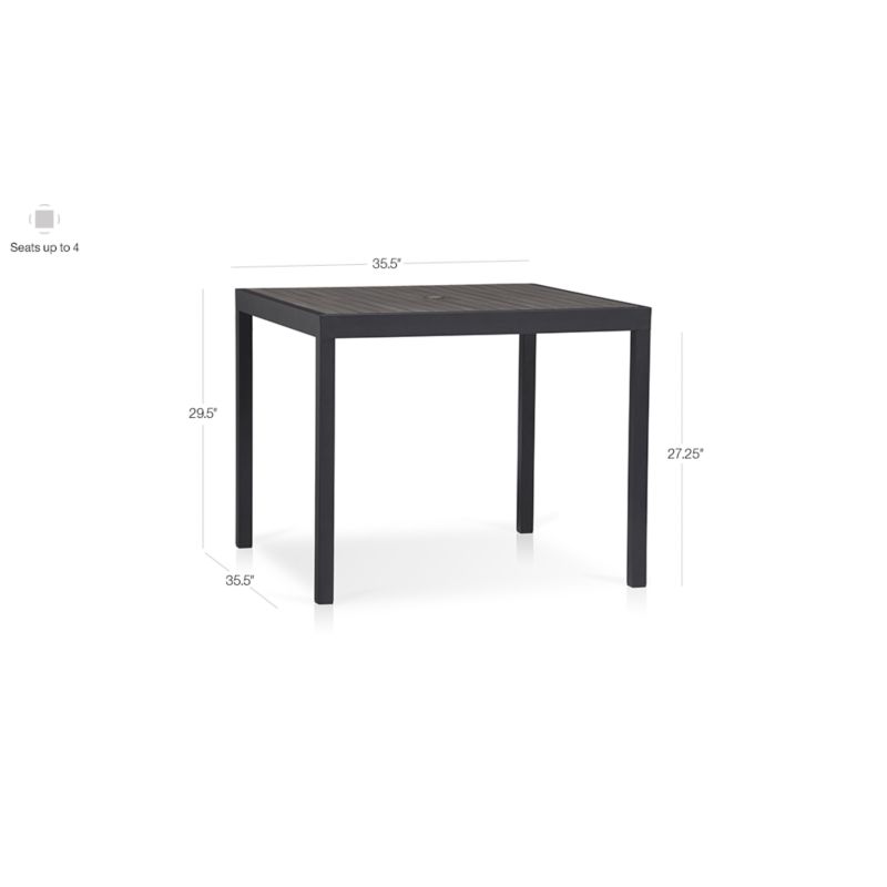 View Alfresco 35" Black Outdoor Cafe Table - image 3 of 8