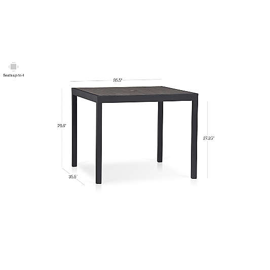 Alfresco 35" Black Outdoor Cafe Table