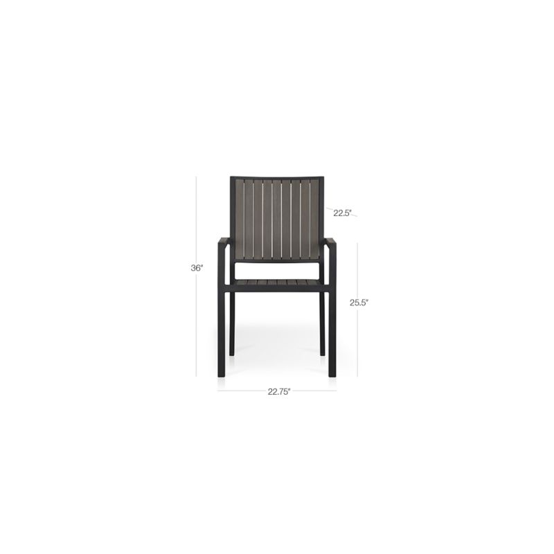 View Alfresco Grey Outdoor Dining Arm Chair - image 2 of 11