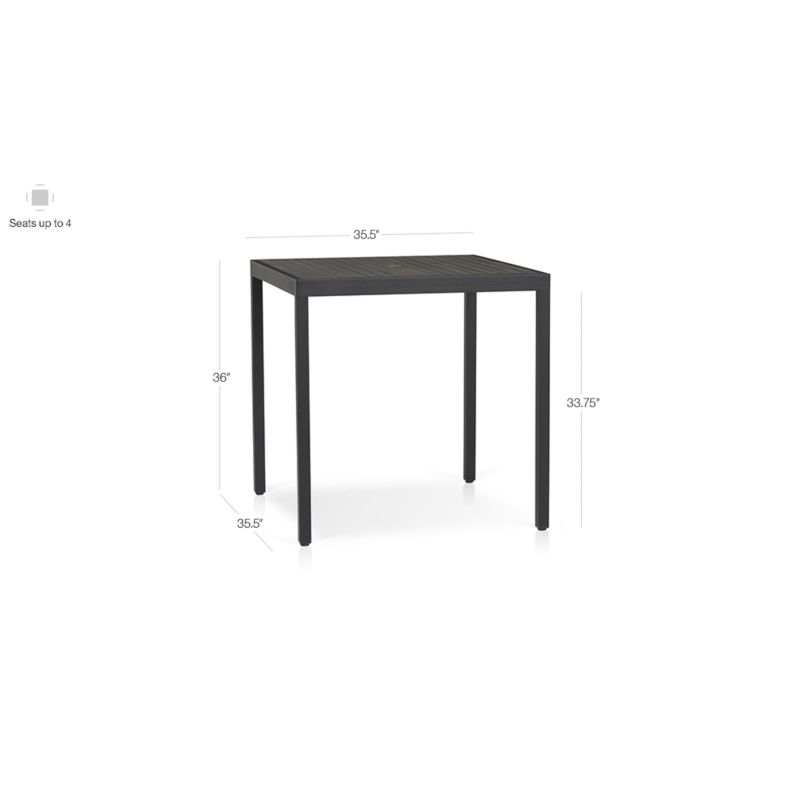 View Alfresco 35" Black Outdoor High Dining Table - image 3 of 7