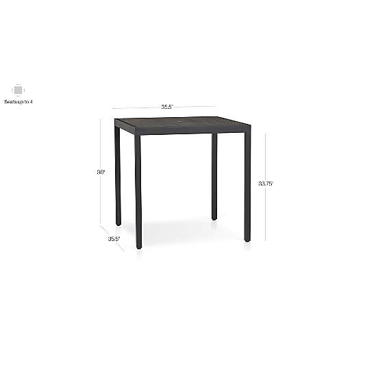 Alfresco 35" Black Outdoor High Dining Table