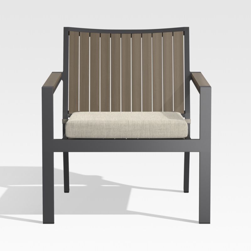 Alfresco II Grey Outdoor Lounge Chair with Silver Sunbrella Cushions