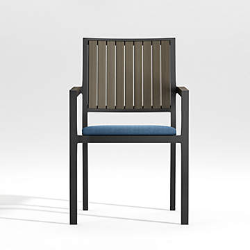 lanai charcoal grey mesh square dining chair