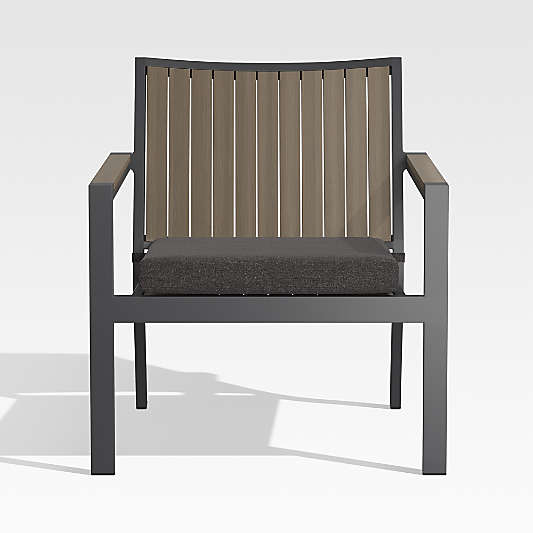 Alfresco Grey Outdoor Lounge Chair with Charcoal Sunbrella ® Cushion