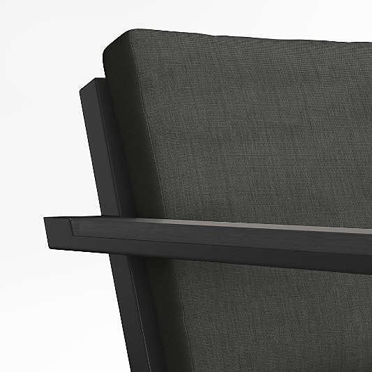 Alfresco Black Metal Petite Outdoor Lounge Chair with Charcoal Grey Sunbrella ® Cushions